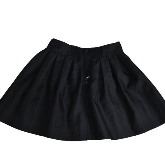 Alice + Olivia Black Pleated Box Mini Skirt Size Small - Picture 1 of 9